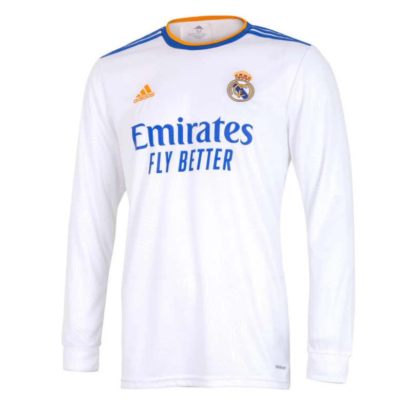 2021/22 Real Madrid Long Sleeve Home Kit Soccer Jersey